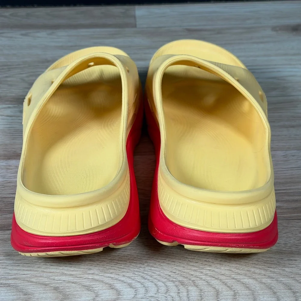 Hoka Ora Recovery Slide 3 Mens Size 7 Womens 9 Yellow Pink Comfort Sandals